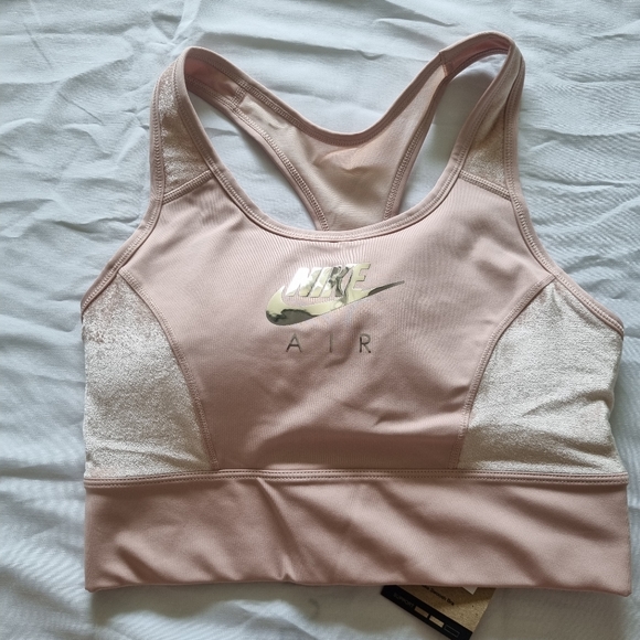 Nike Air Womens Dri-FIT Swoosh Non-Padded Sports Bra Pink S - Picture 3 of 9